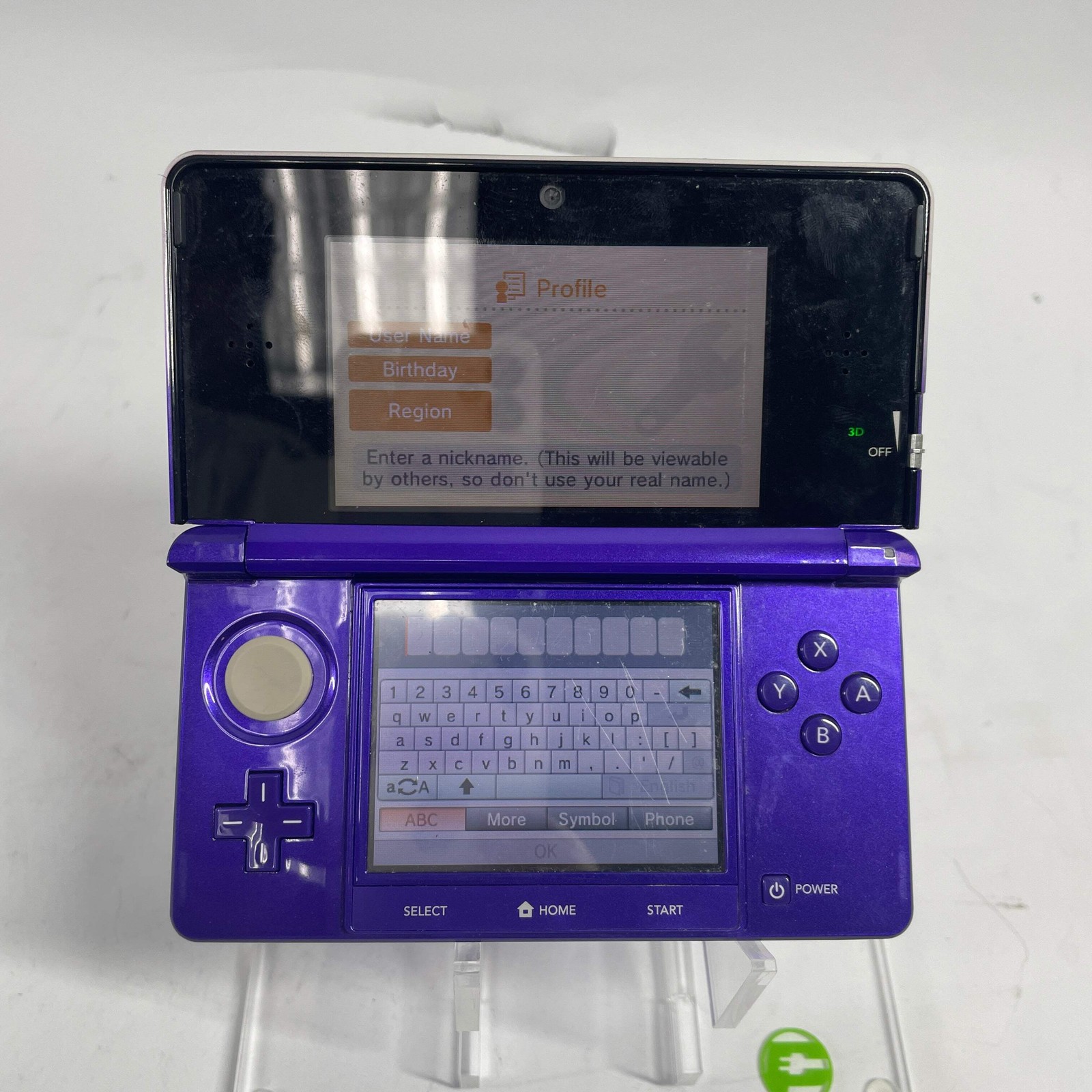 Nintendo 3DS Handheld Game Console Only CTR-001 Midnight Purple