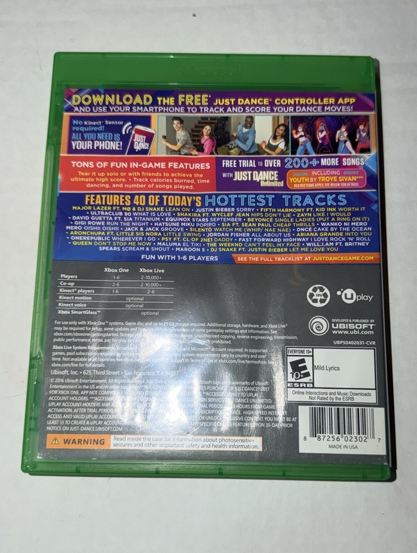 Just Dance 2017 (Just Dance Series) for Microsoft Xbox One, E10+
