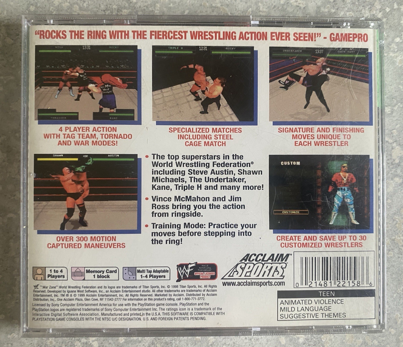 WWF Warzone Greatest Hits PS1 PlayStation 1 Complete CIB Clean Working Disc