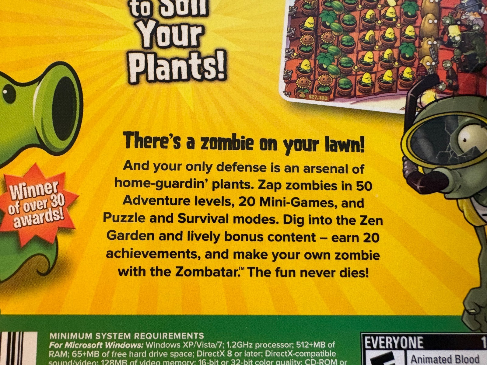 Plants Vs Zombies PVZ Original Rare Sealed for PC & MAC