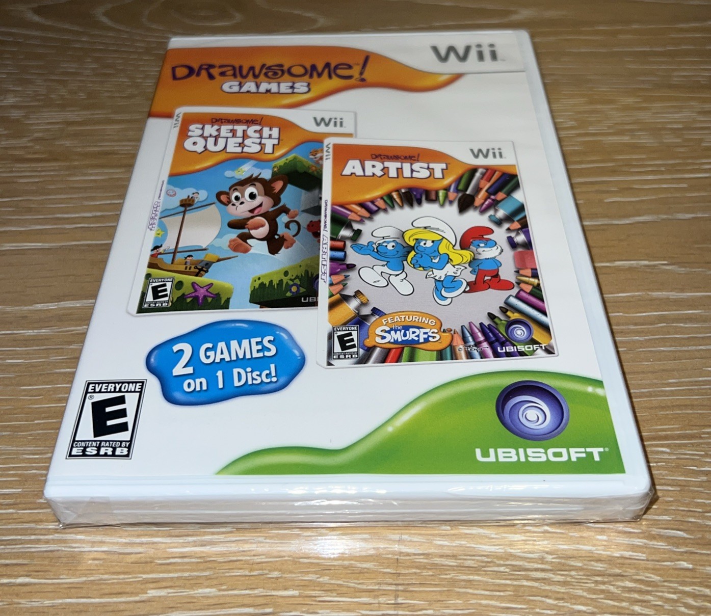 Nintendo Wii Drawsome Tablet Sketch Quest & the Smurfs Artist Games Complete