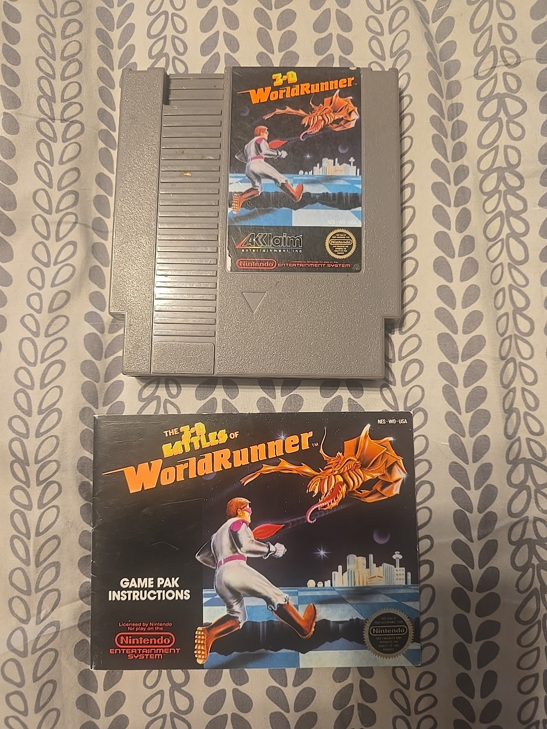3-D Worldrunner For Nintendo NES Vintage Platformer Tested Working With Manual