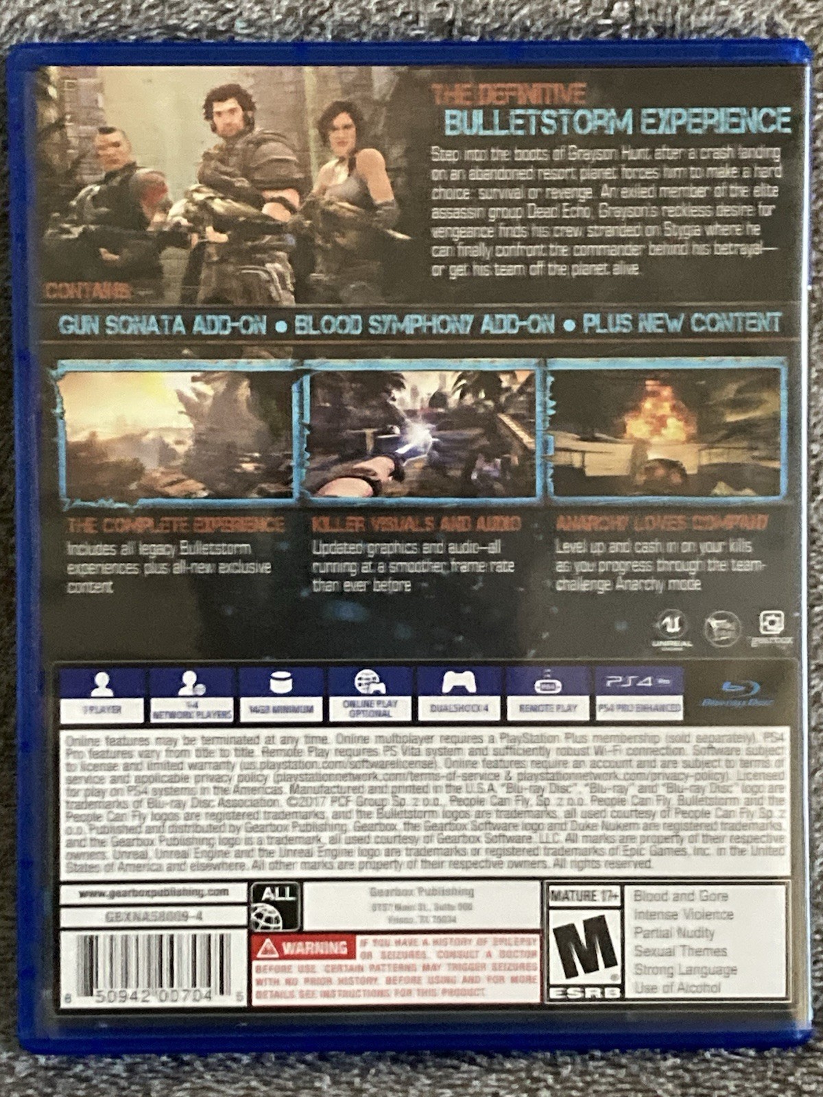 Bulletstorm: Full Clip Edition PS4 COMPLETE With Insert–Play As Duke Nukem