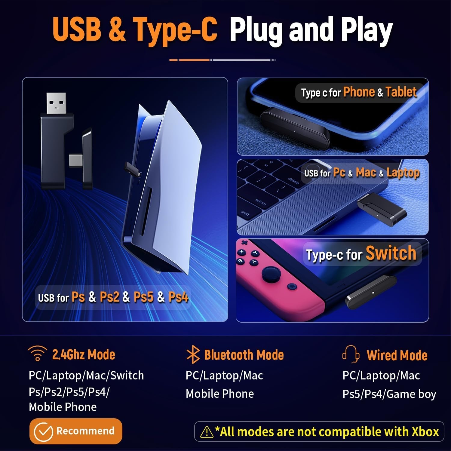 Stylish Wireless Gaming Headset with 40-Hour Playtime & Superior Sound Isolation