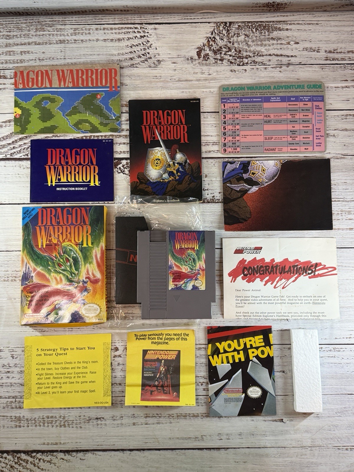 Oval Seal Dragon Warrior Complete In Box Nintendo NES Maps Charts Factory MINT