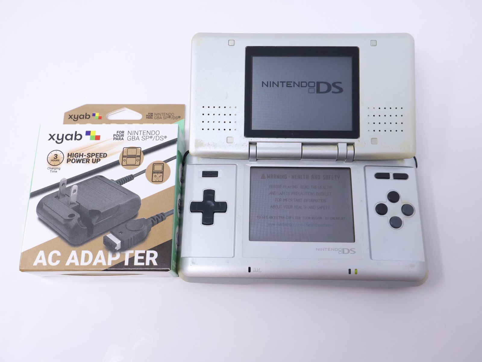 Nintendo DS Handheld Console Tested Working Titanium Silver w/ Charger & Stylus