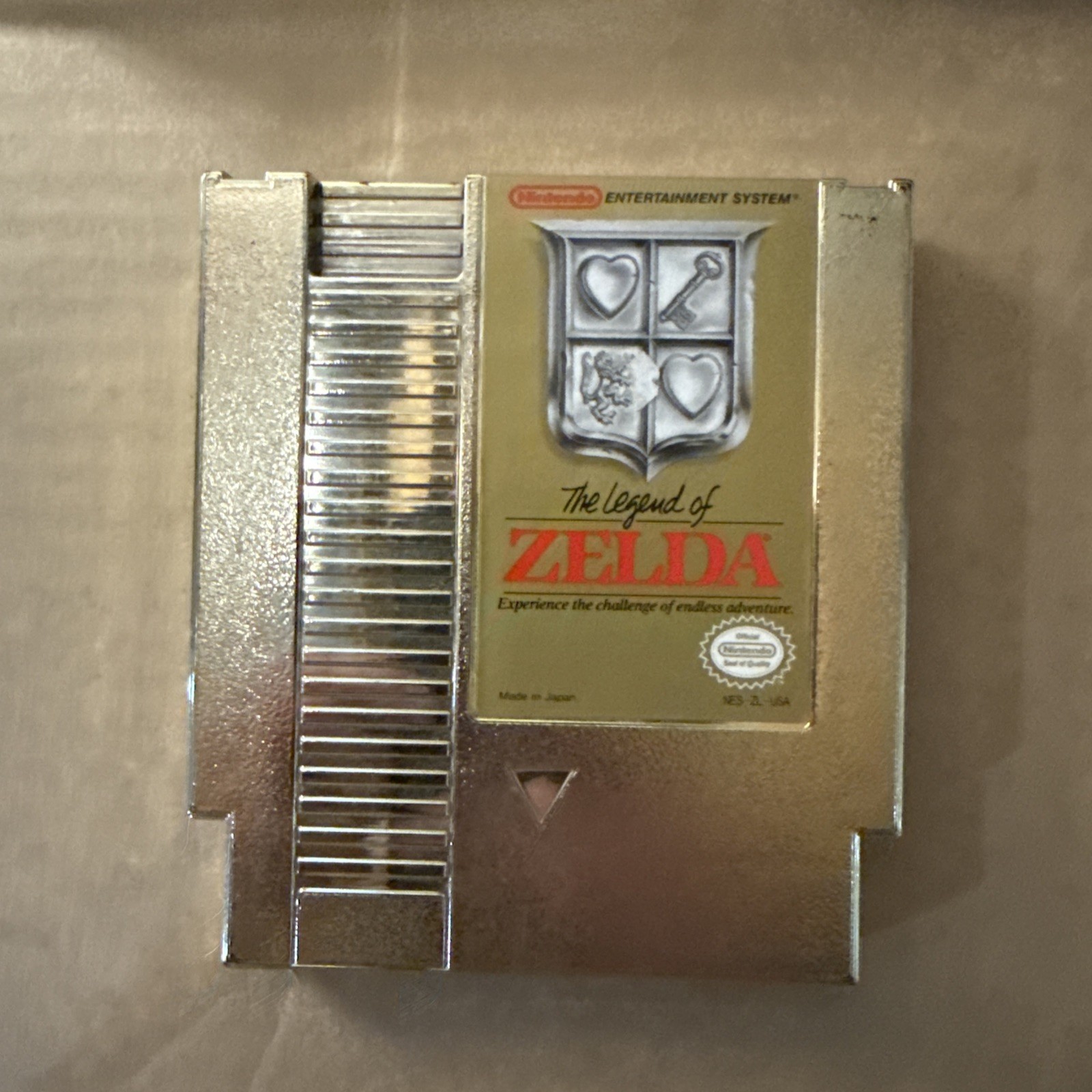NES The Legend Of Zelda Gold Cartridge 1987, W/Sleeve and Rental Box