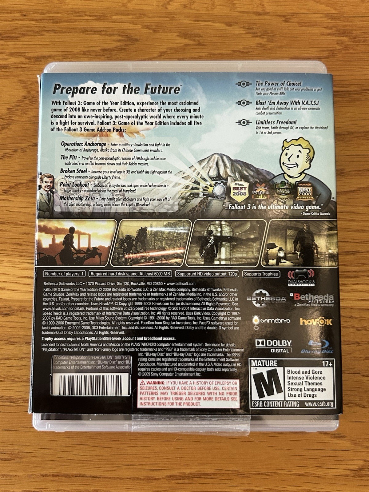 Fallout 3 Game of The Year Edition (PlayStation 3, 2009) Video Game New Sealed