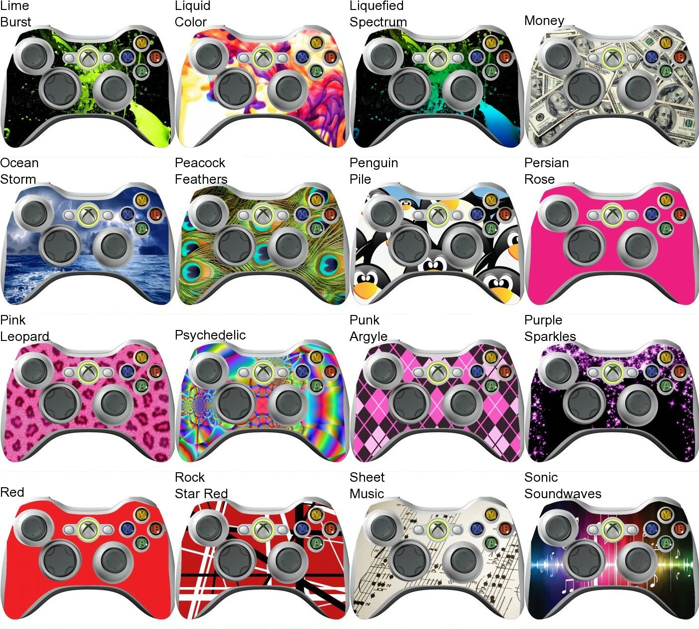 Choose Any 1 Vinyl Decal/Skin for Xbox 360 Controller – Buy 1 Get 1 Free!