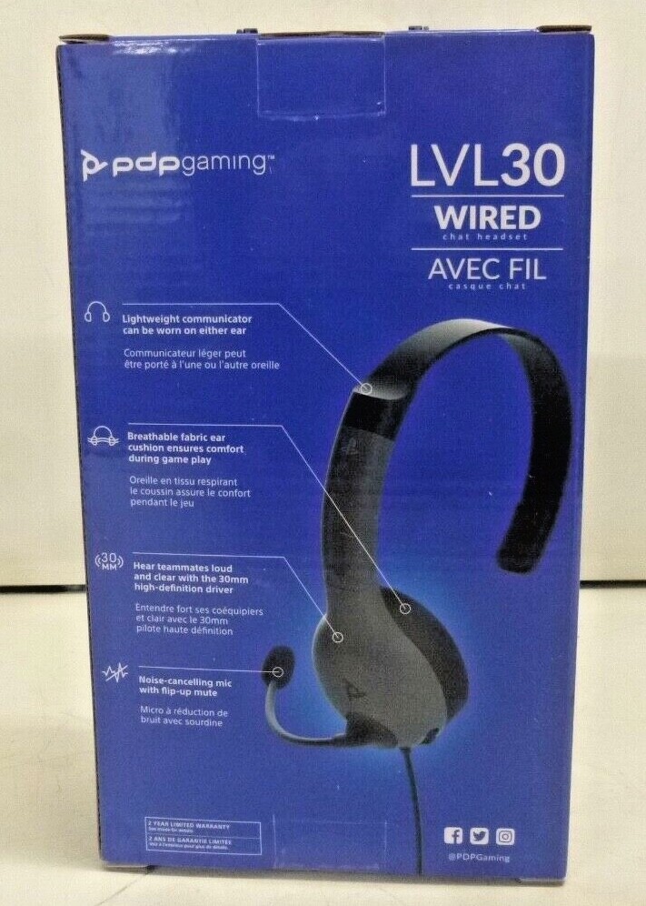 NEW PDP Gaming LVL30 Wired Chat Headset for PlayStation 4