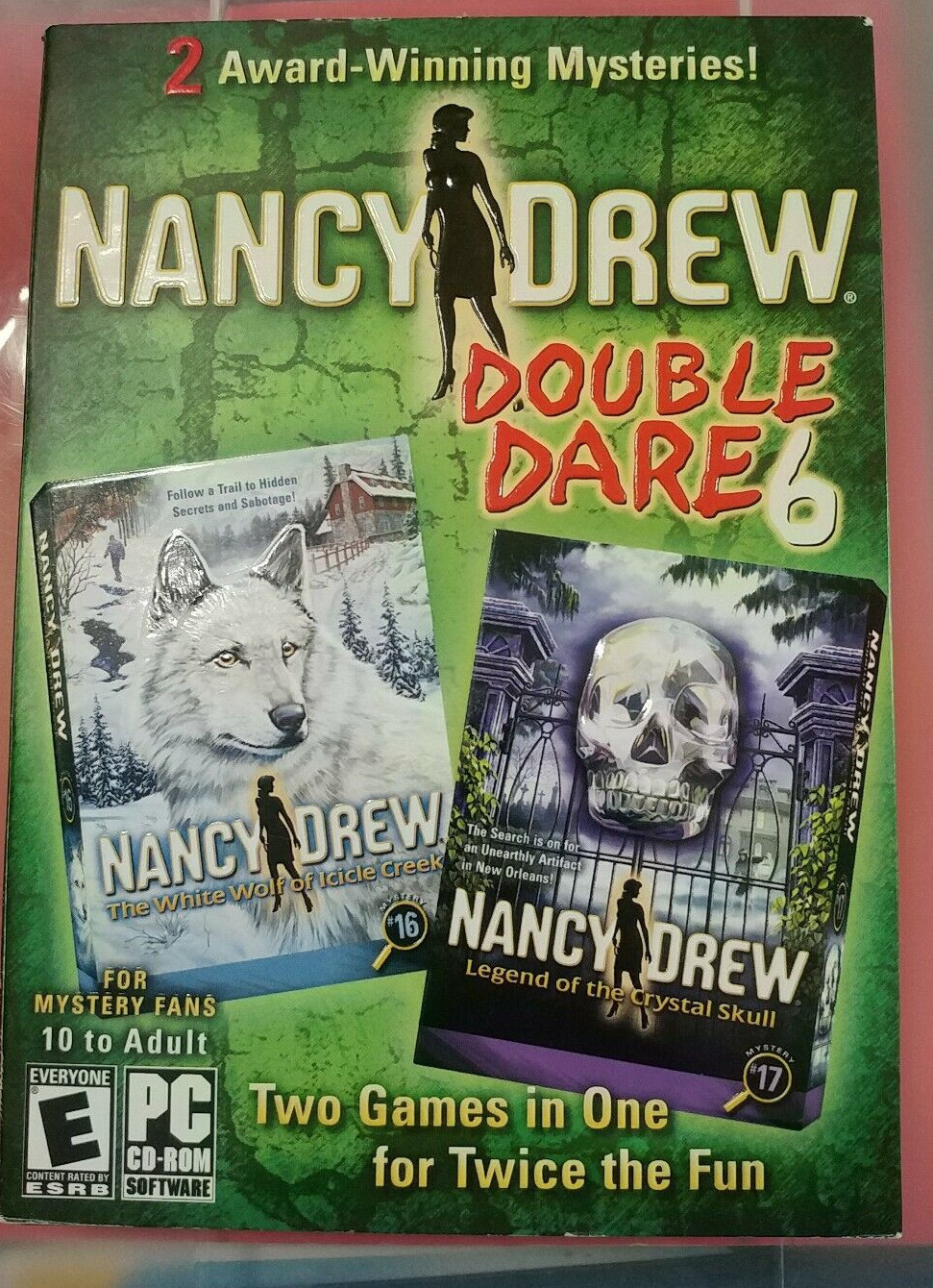 Nancy Drew Double Dare 6: #16 White Wolf/#17 Crystal Skull-HER Interactive-PC CD