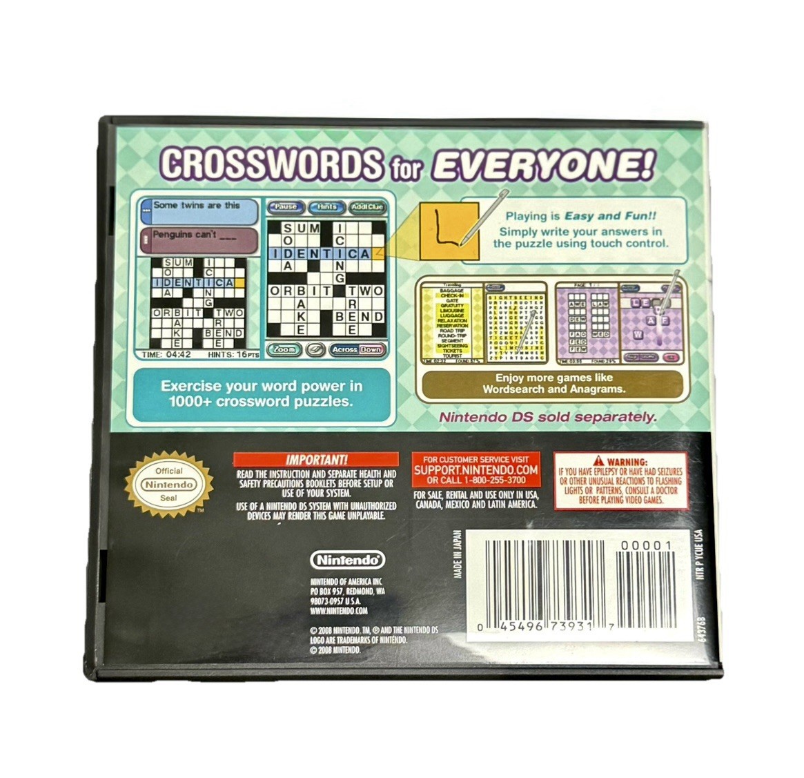 Crosswords Ds – Nintendo DS – CIB – Tested – Free Shipping