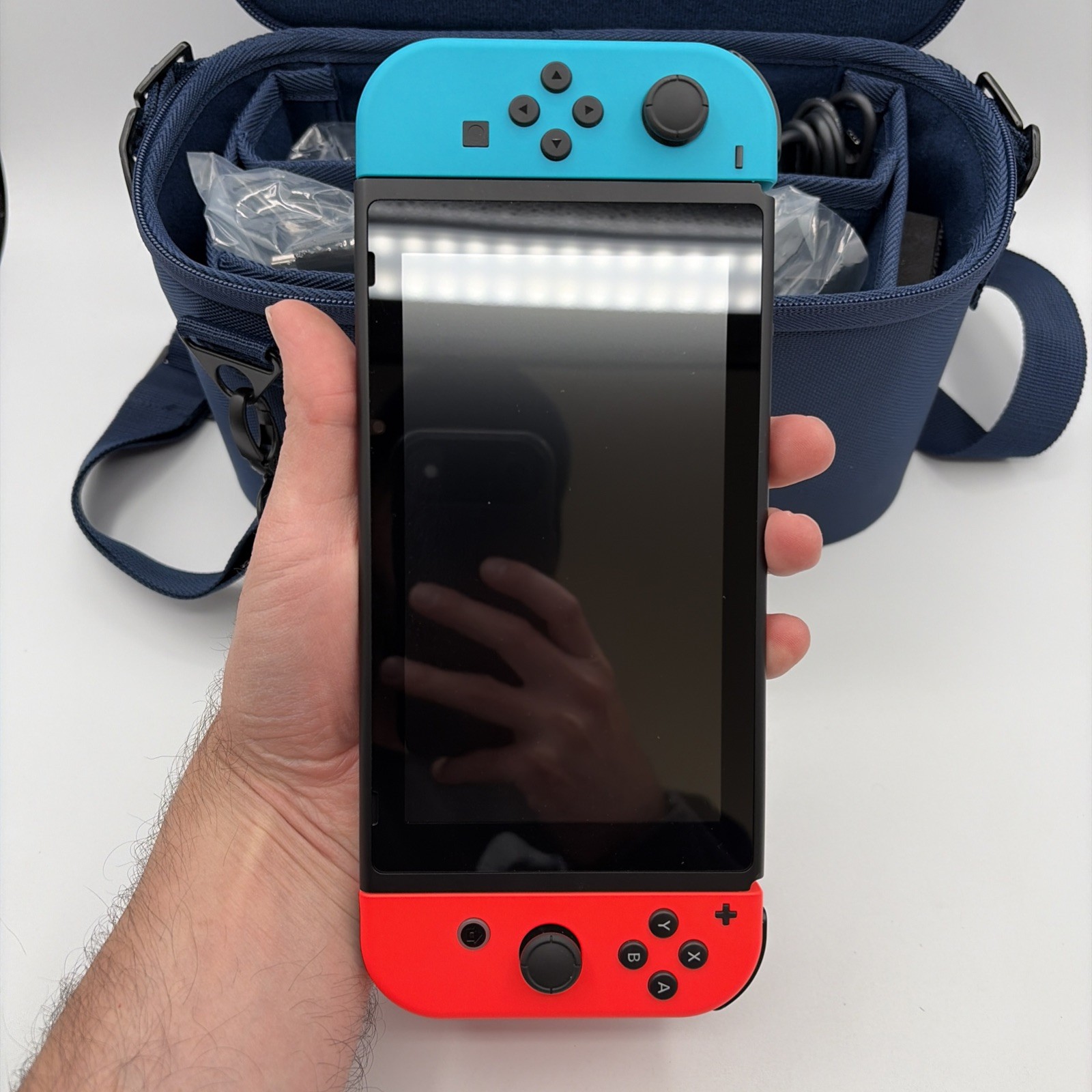 Nintendo Switch Handheld Console Blue Red – Excellent Mint Cond with Extras