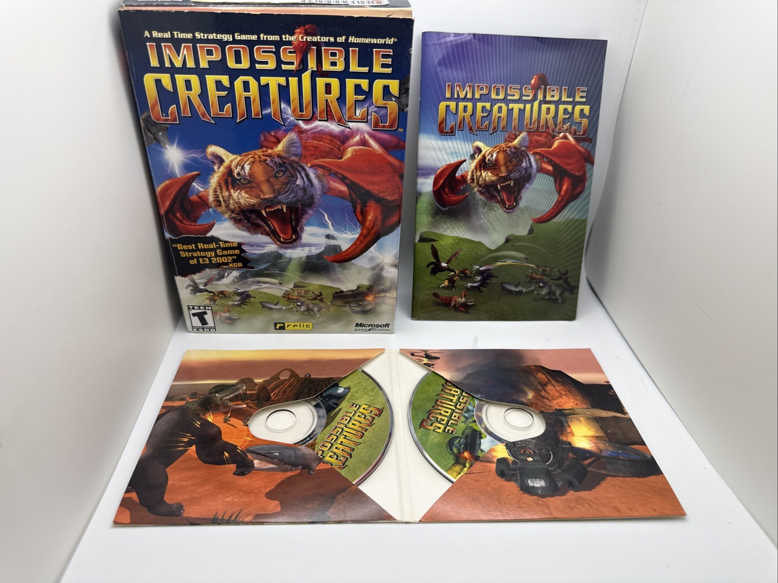 2002 Microsoft/Relic – Impossible Creatures PC Game Box (Rated T for Teen) CIB