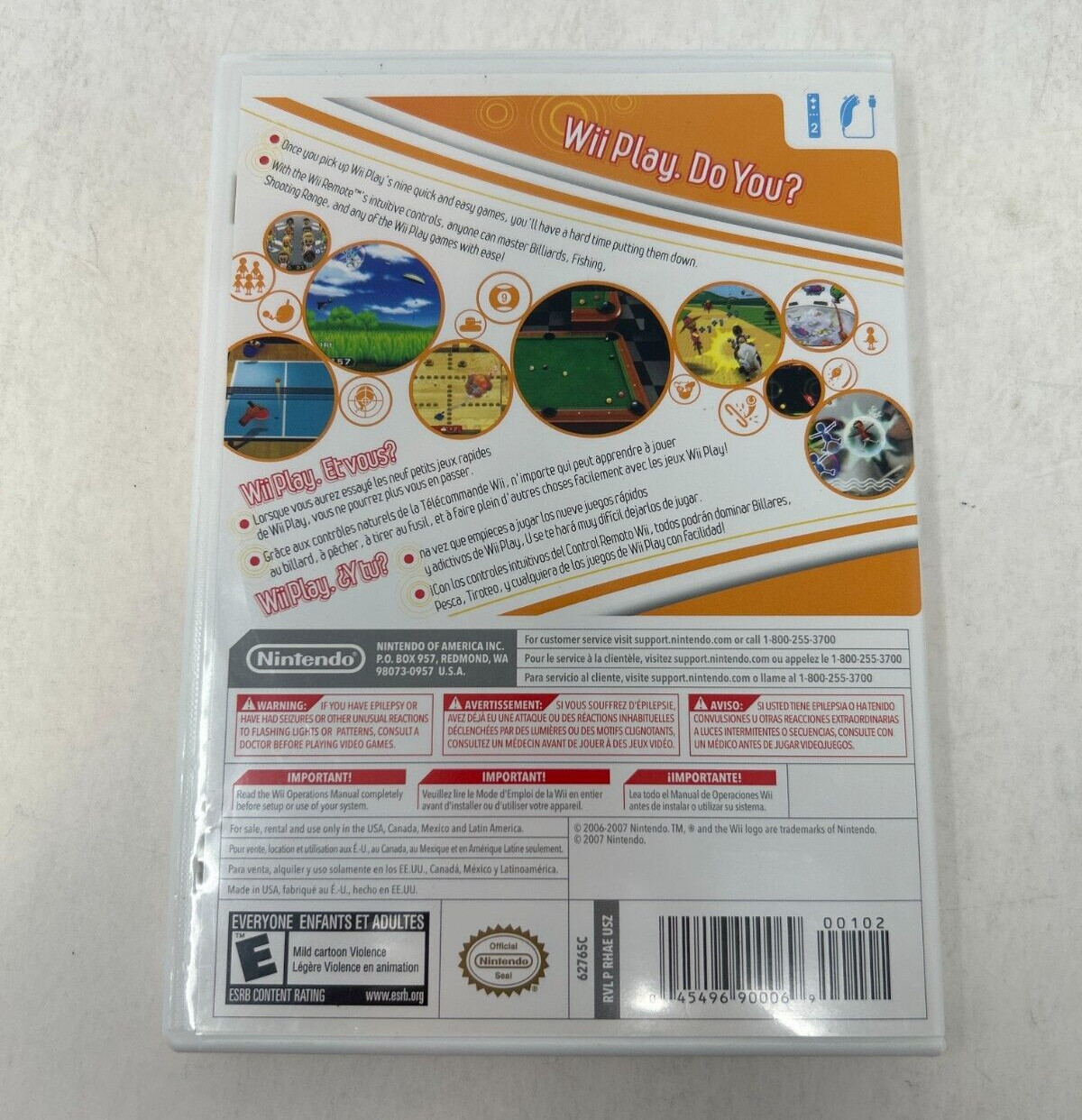 Case and Manual Only NO GAME Wii Play Nintendo Wii Authentic
