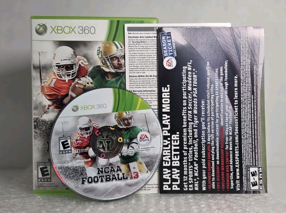 NCAA Football 13 Microsoft Xbox 360 2012 Complete In Box CIB Tested EA Sports