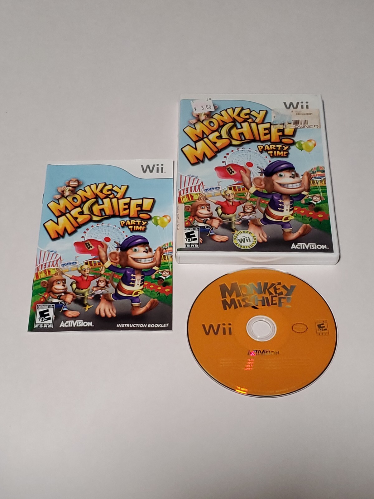 Monkey Mischief Party Time Nintendo Wii, 2008 Complete and Tested CIB