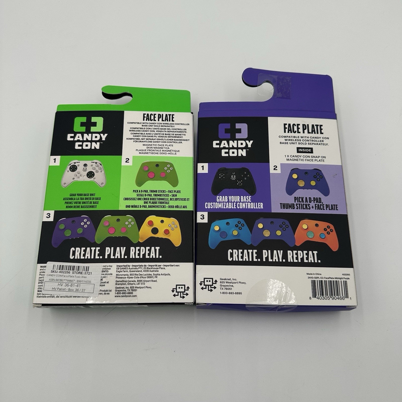 Candy Con Midnight Purple & Neon Green Face Plate GameStop Exclusive New
