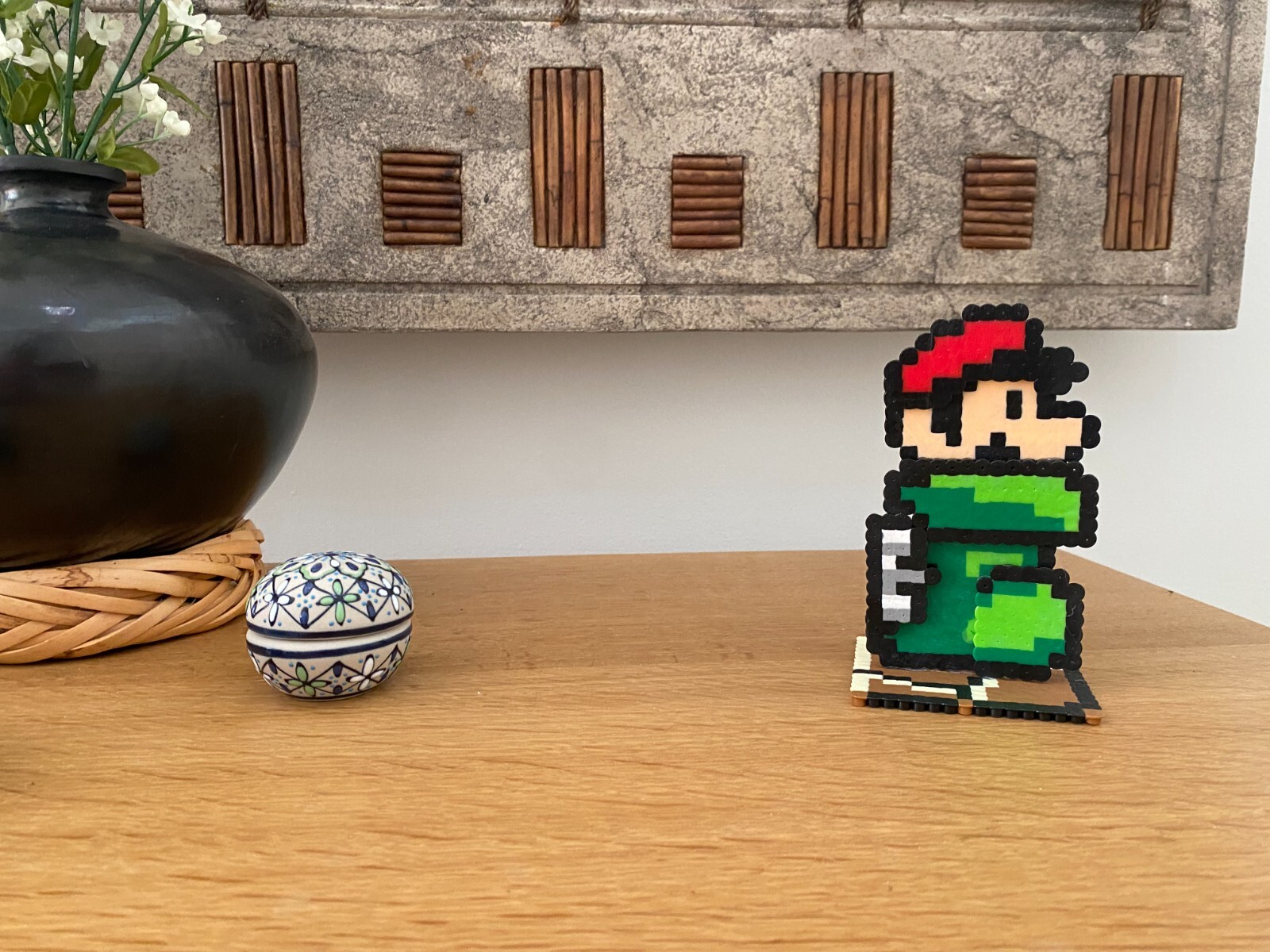 Super Mario Bros Mario in Flying Boot 3″ x 5.5″ 3D Custom Pixel Art