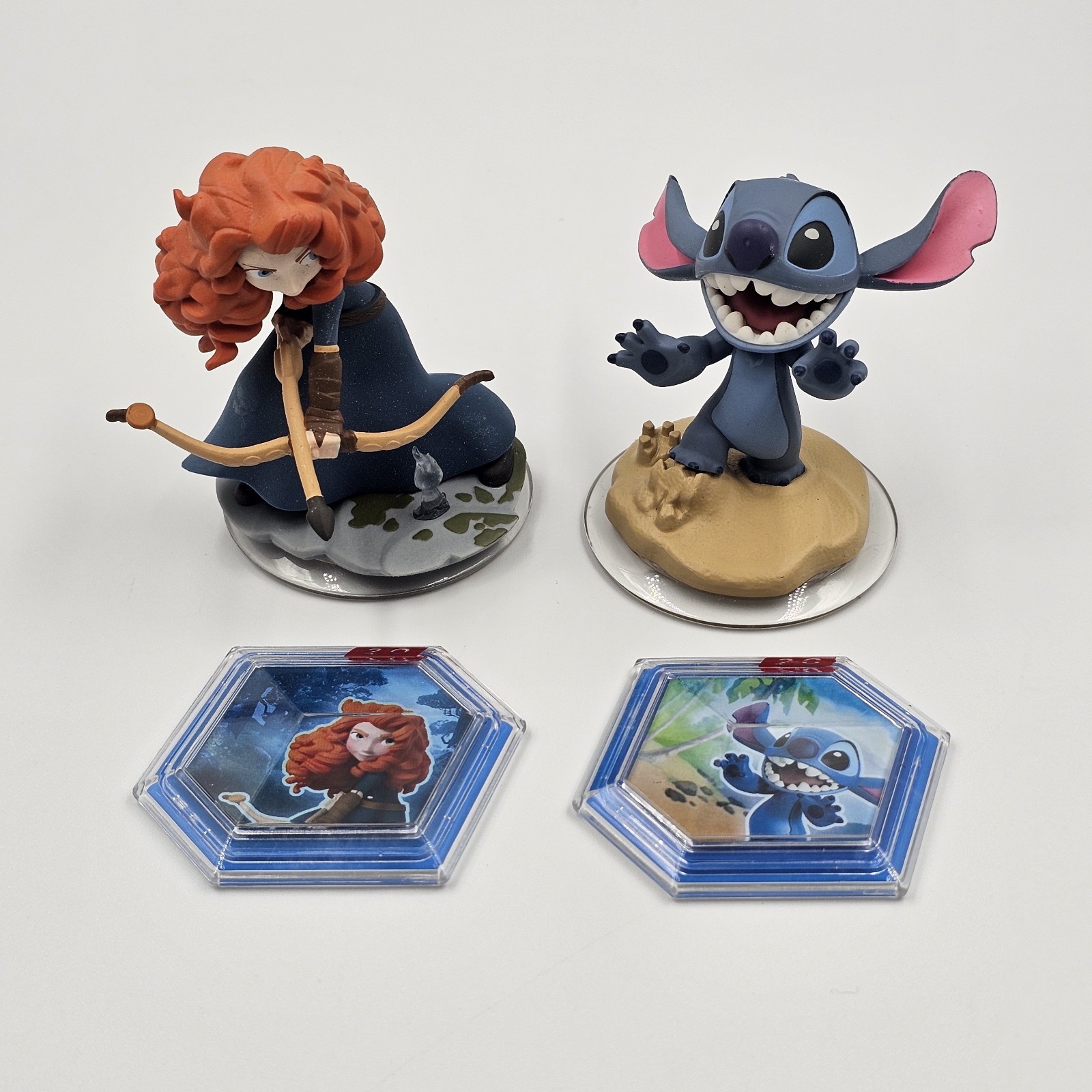 Disney Infinity 2.0 Stitch & Merida Figures w/ Power Discs Lilo & Stitch Brave