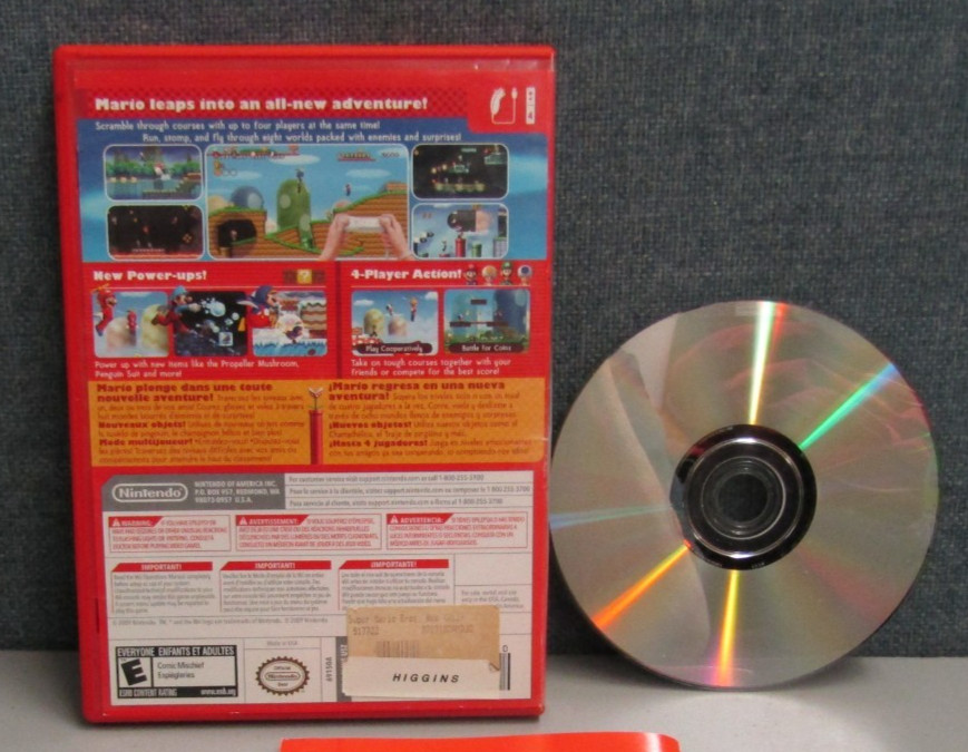 New Super Mario Bros. Wii (Nintendo Wii, 2009) with Manual – Tested Working