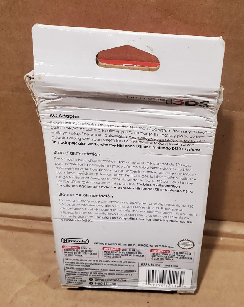 New Nintendo OEM 3DS Power Adapter For 3DS / 3DS XL / 2DS AC Adapter