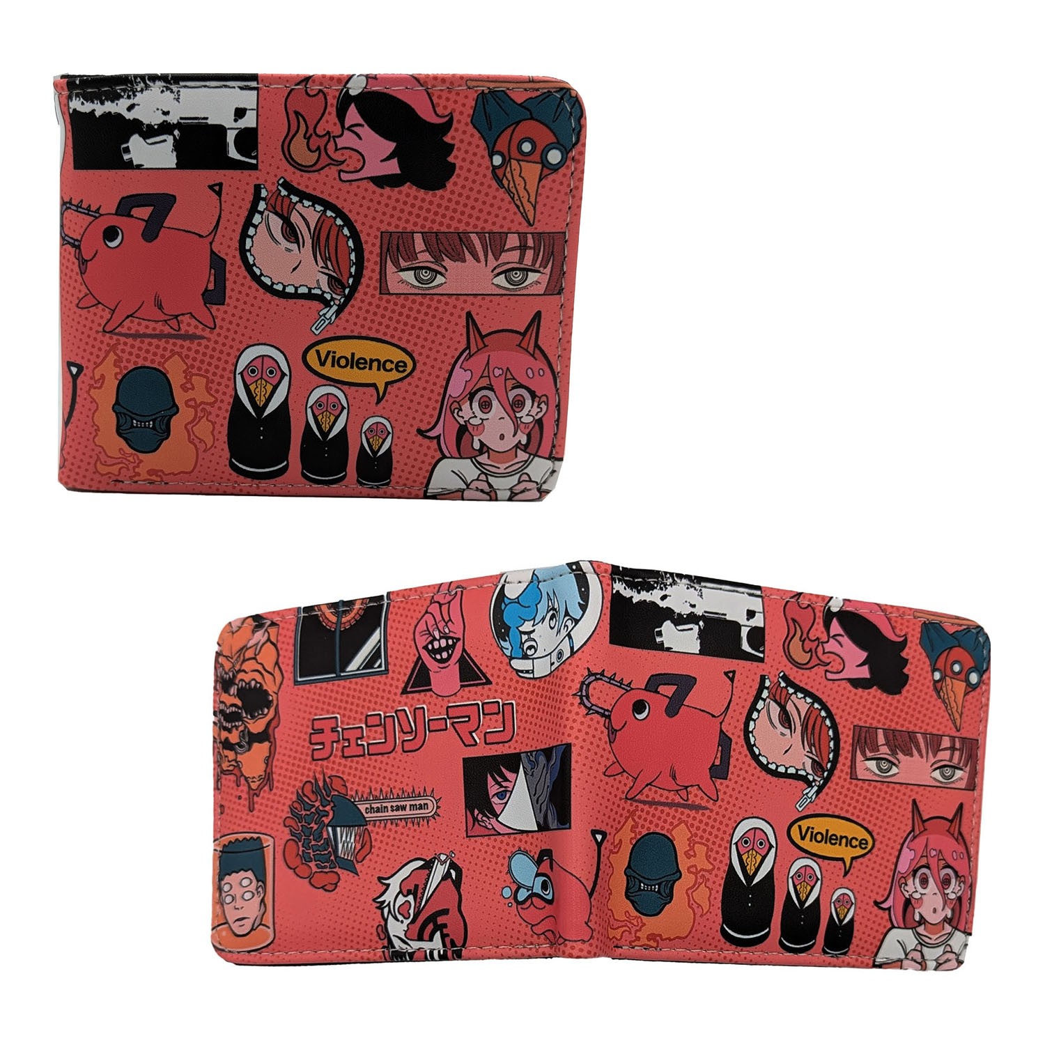 Chainsaw Man Bi-Fold Wallet – VIOLENCE New (Anime 4×5″ Credit Card Billfold)