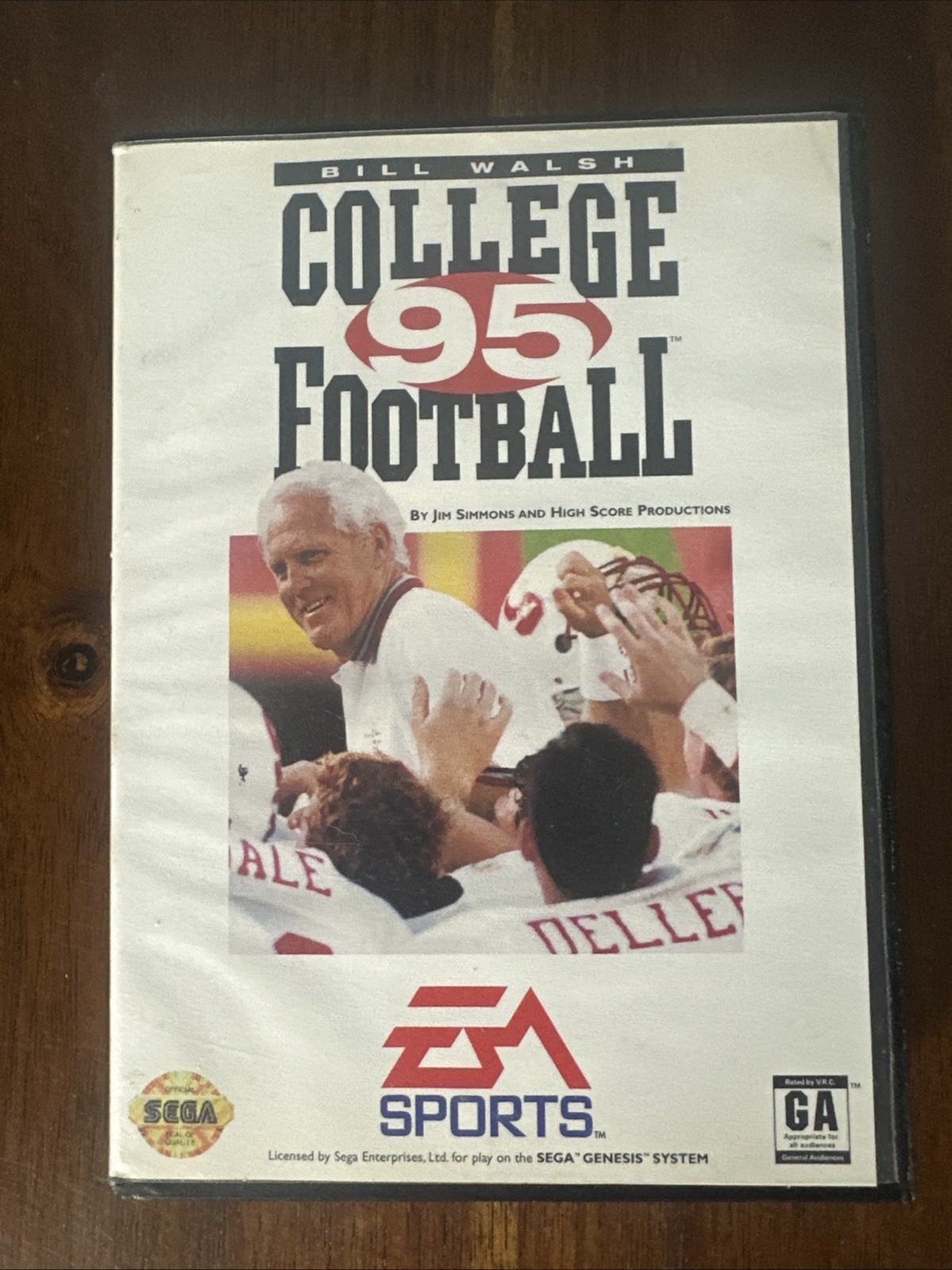 Bill Walsh College Football 95 (Sega Genesis 1994) Complete with Playbook Tested