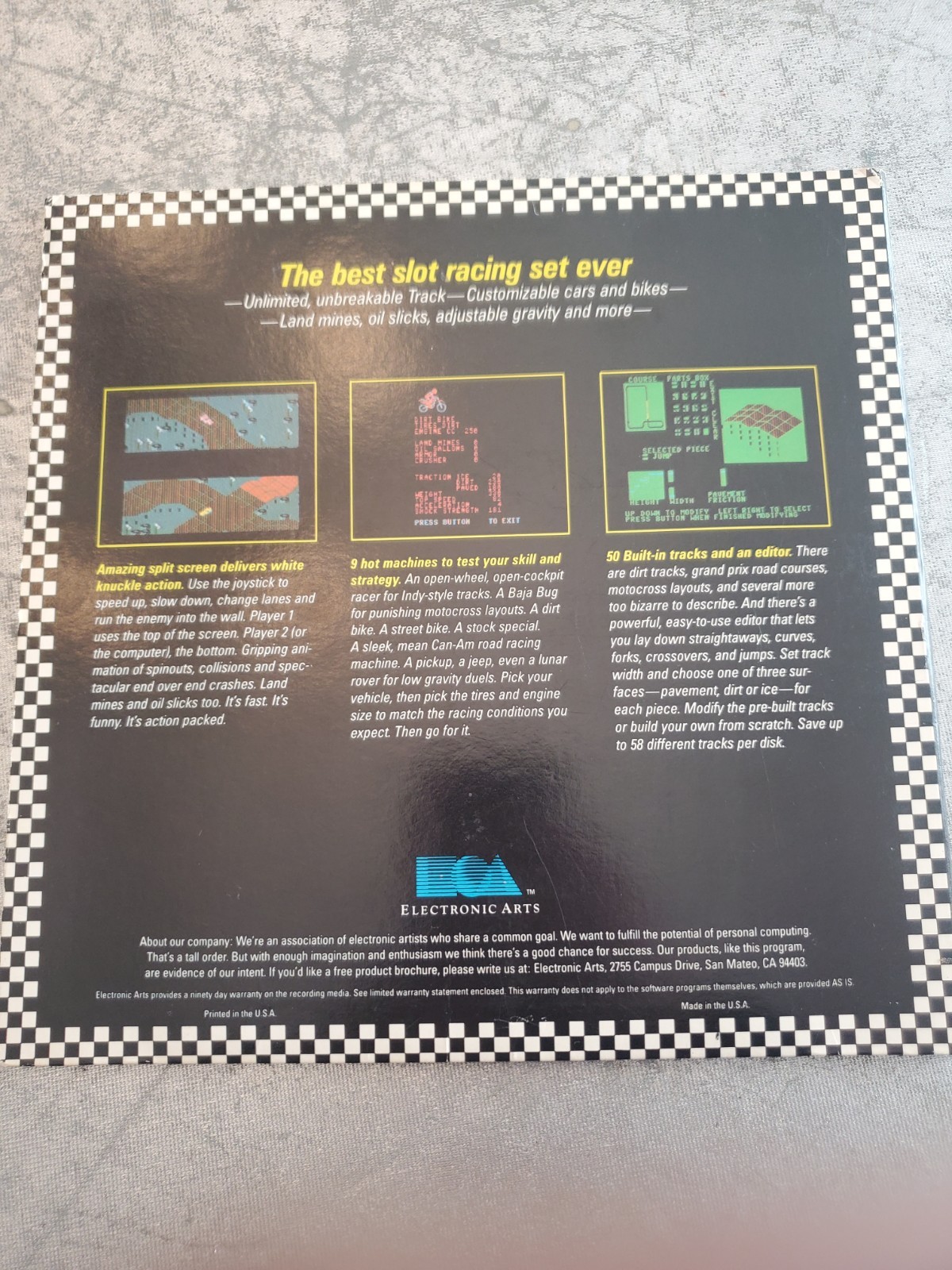 Racing Destruction Set by Electronic Arts for Atari PC 1985 floppy Untested