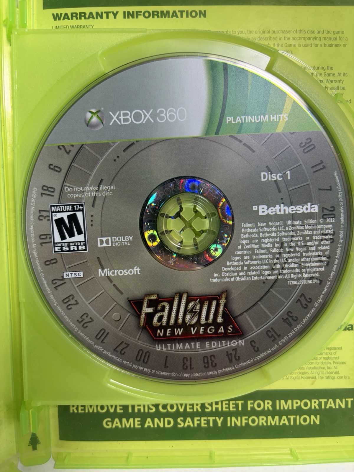 Fallout: New Vegas [Ultimate Edition] (Microsoft Xbox 360, 2012) 2 Discs Tested