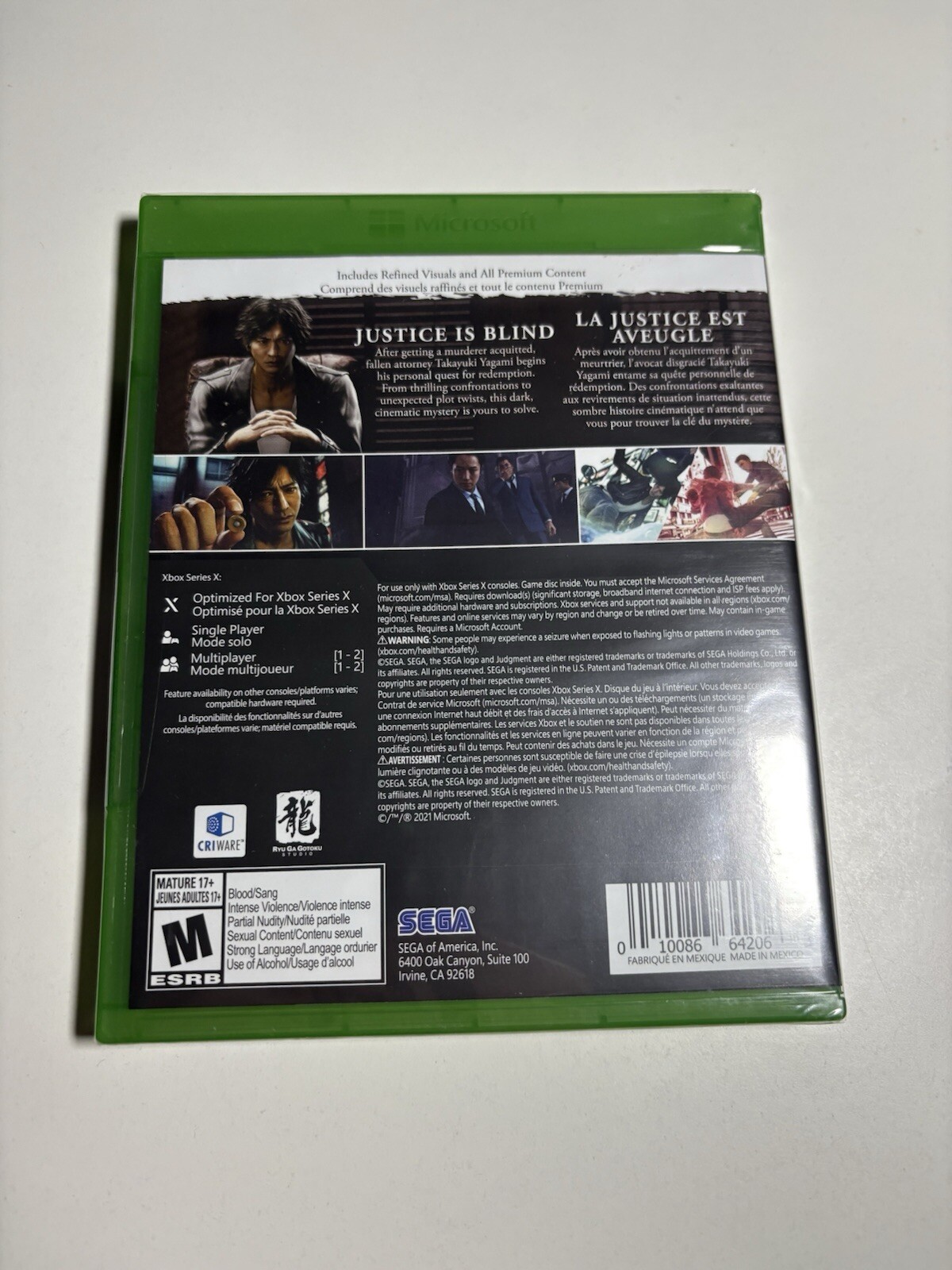 Judgement (Microsoft Xbox Series X, 2018) Brand New Factory Sealed Unopened NIB