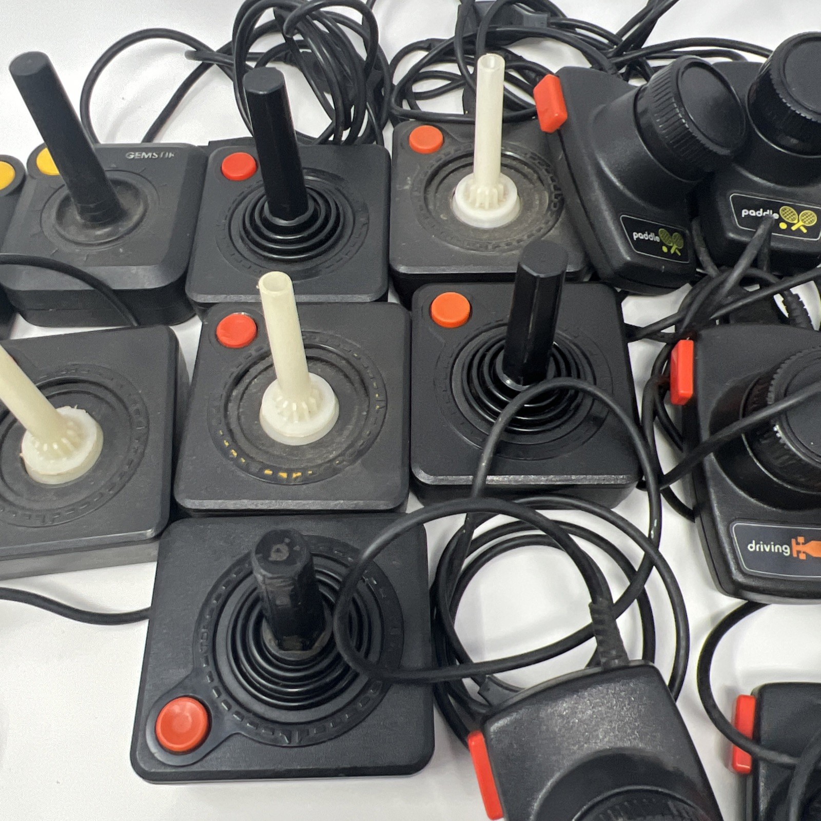 Huge Bulk Lot 15 Atari 2600 Controllers Joysticks Paddles Damaged Parts Repair