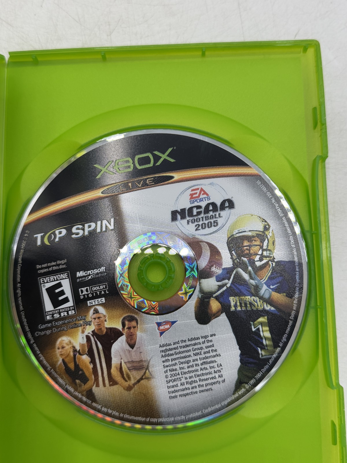 NCAA Football 2005 & Top Spin Xbox Original Double Feature EA Sports NTSC