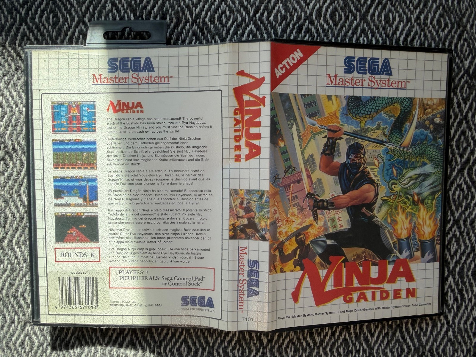 Master System NINJA GAIDEN Authentic Sega Cart PAL REGION FREE *(Works in US)*