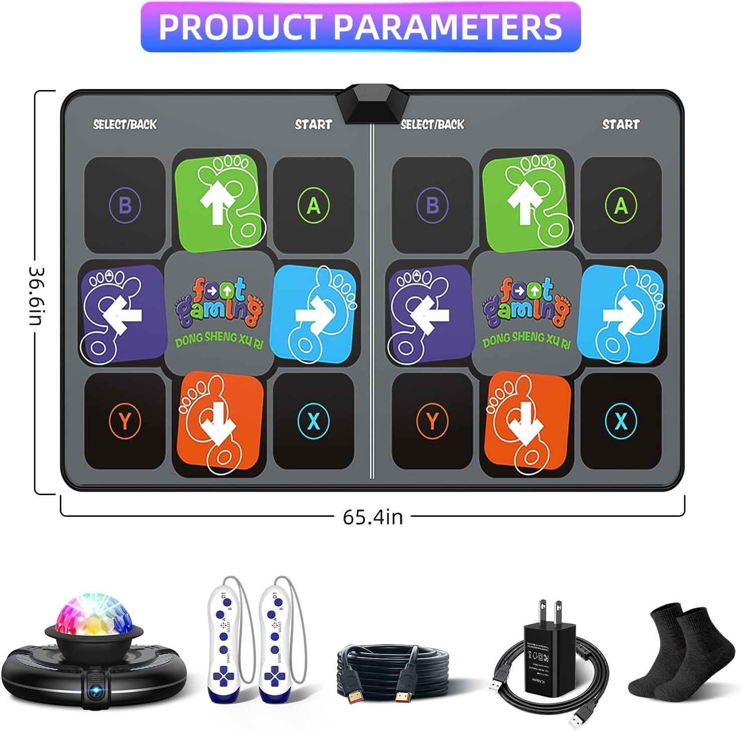 Musical Dance Mat for Kids & Adults – 65.4″ Wireless Gaming Fun for Families