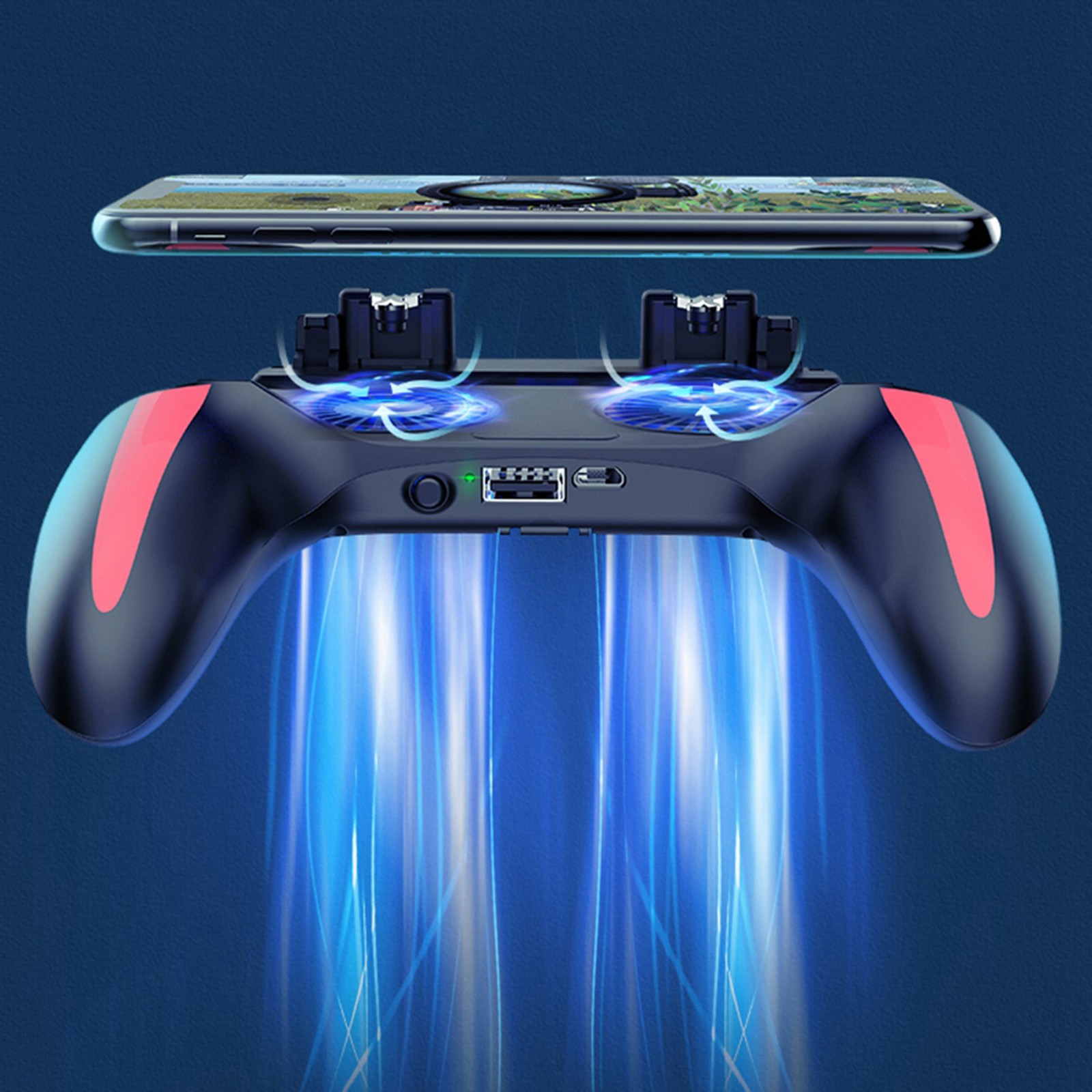 Dual Cooling Fans Mobile Phone Game Controller Gamepad With 5000mAh Battery ZAIK