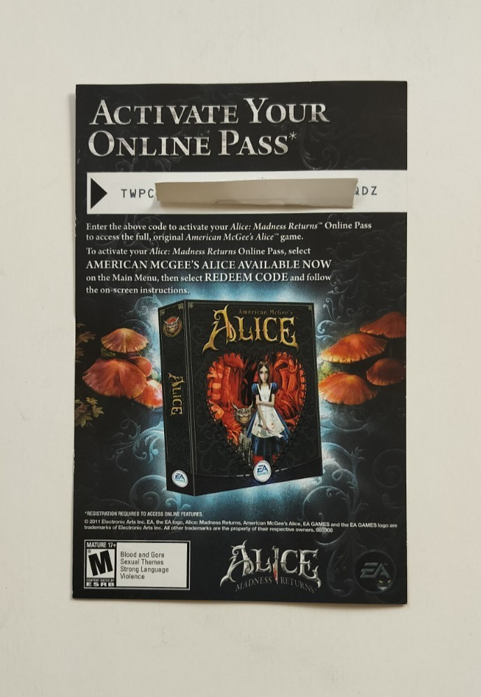 Alice Madness Returns INSERT ONLY for Xbox 360 DLC (not working) – READ
