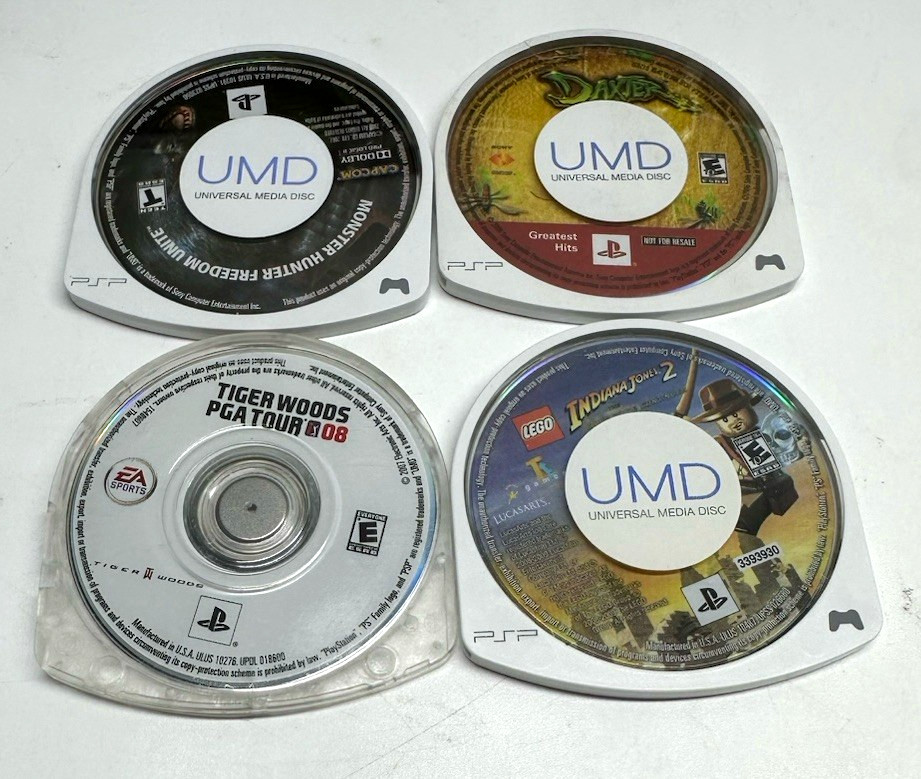 Sony PSP-1001 Console Bundle Black Tested w/ 6 Games & 3 Movies VG Tested