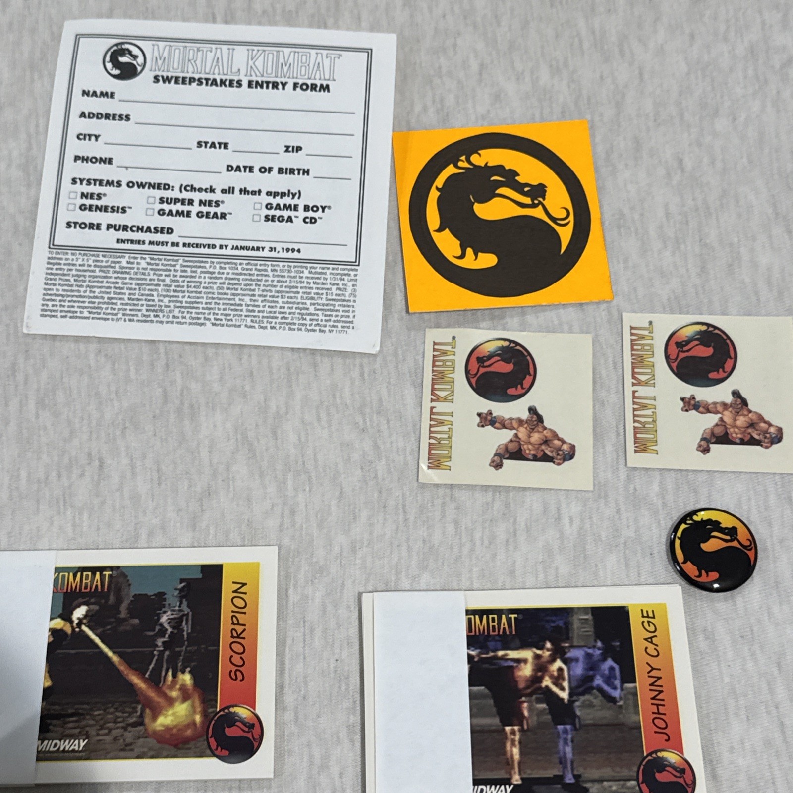 Super Rare 1992 Mortal Kombat Kit Midway Aklaim Pre Order at that time NES
