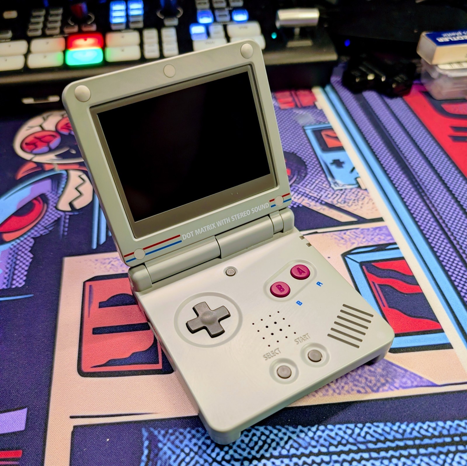 Nintendo Game Boy Advance SP IPS Backlit Screen New Shell Battery DMG Style