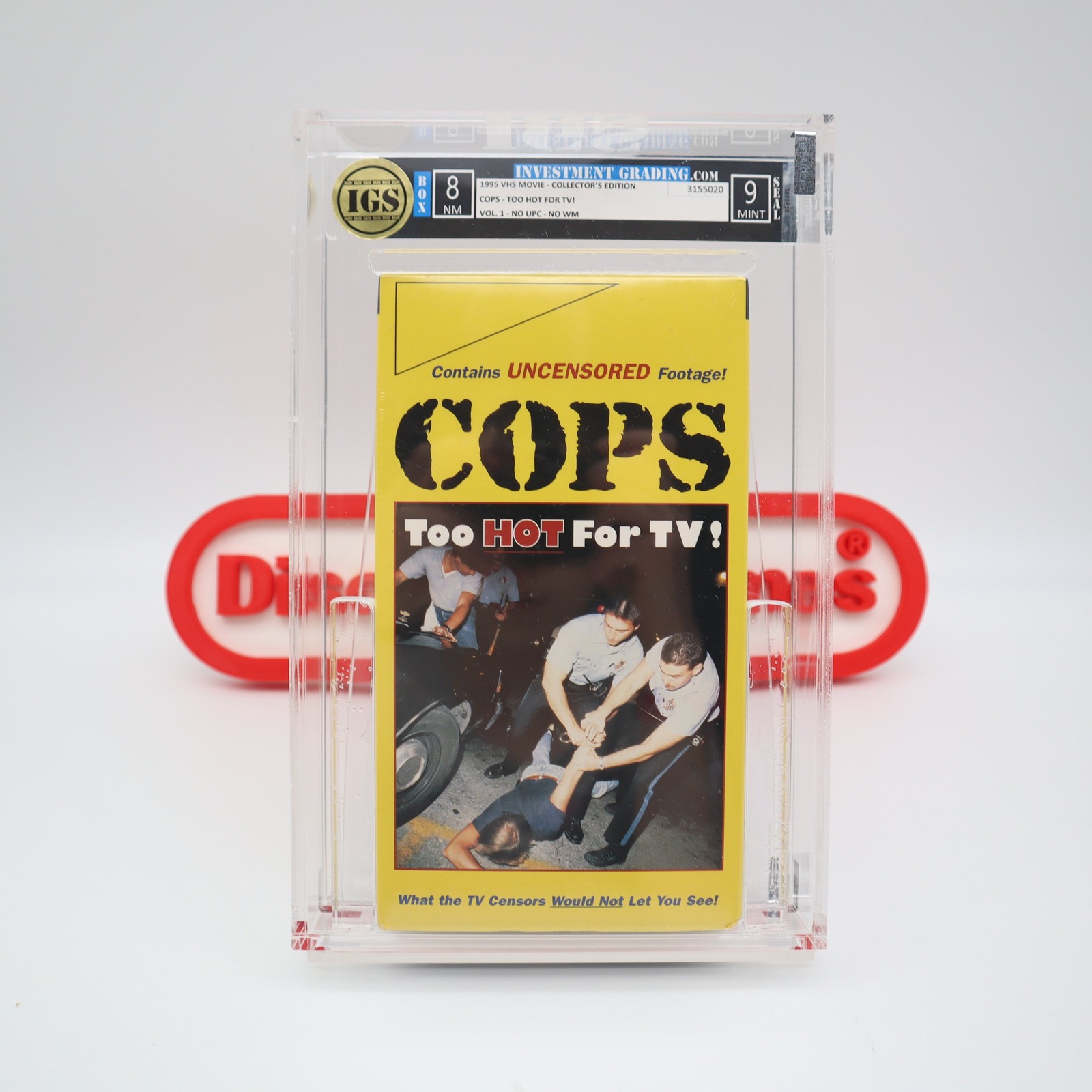 VHS COPS: TOO HOT FOR TV COLLECTOR’S- IGS GRADED 8 BOX & 9 SEAL! NEW & Sealed!