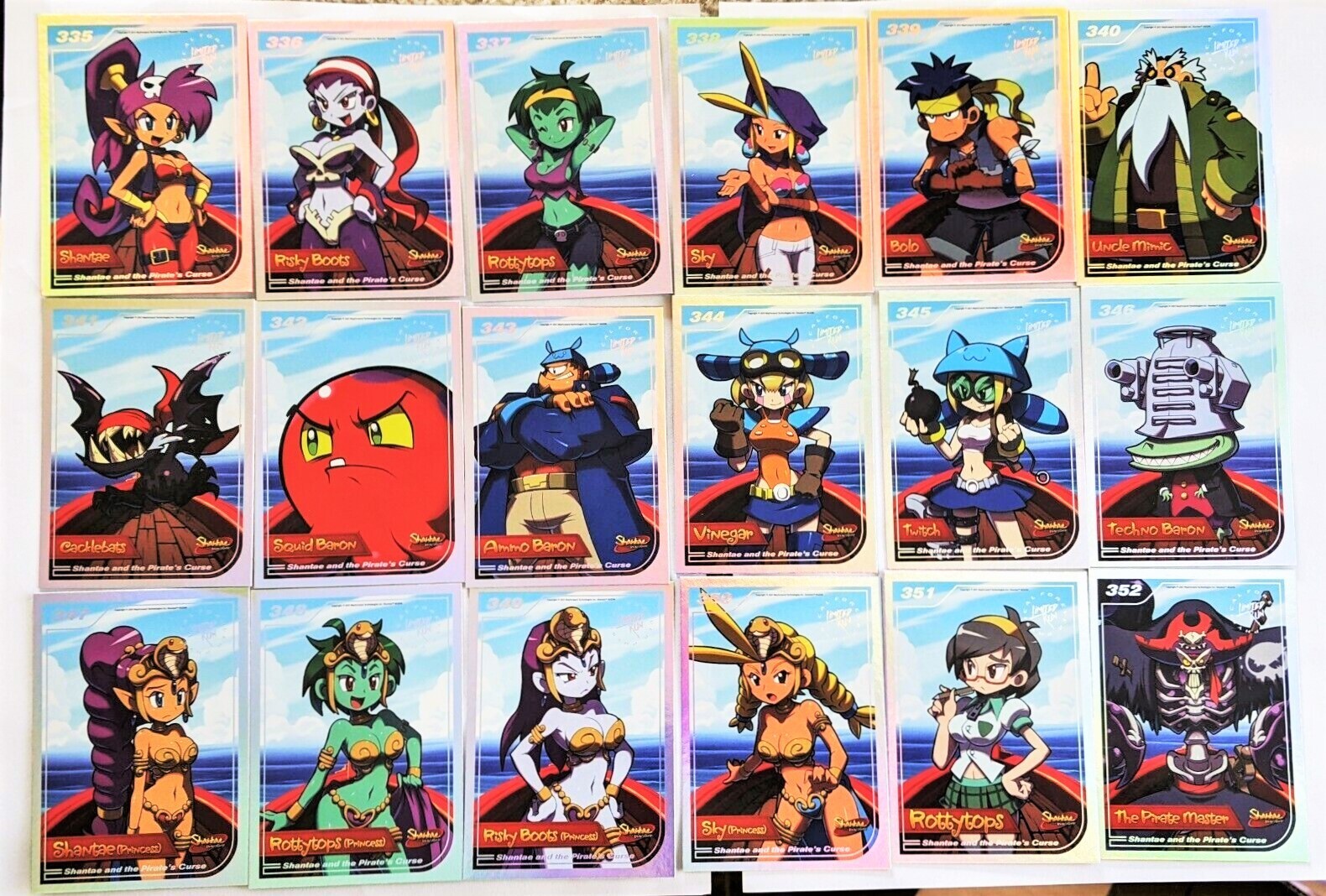 Shantae & the Pirate’s Curse Limited Run Games SILVER Trading Card Pack 335-352