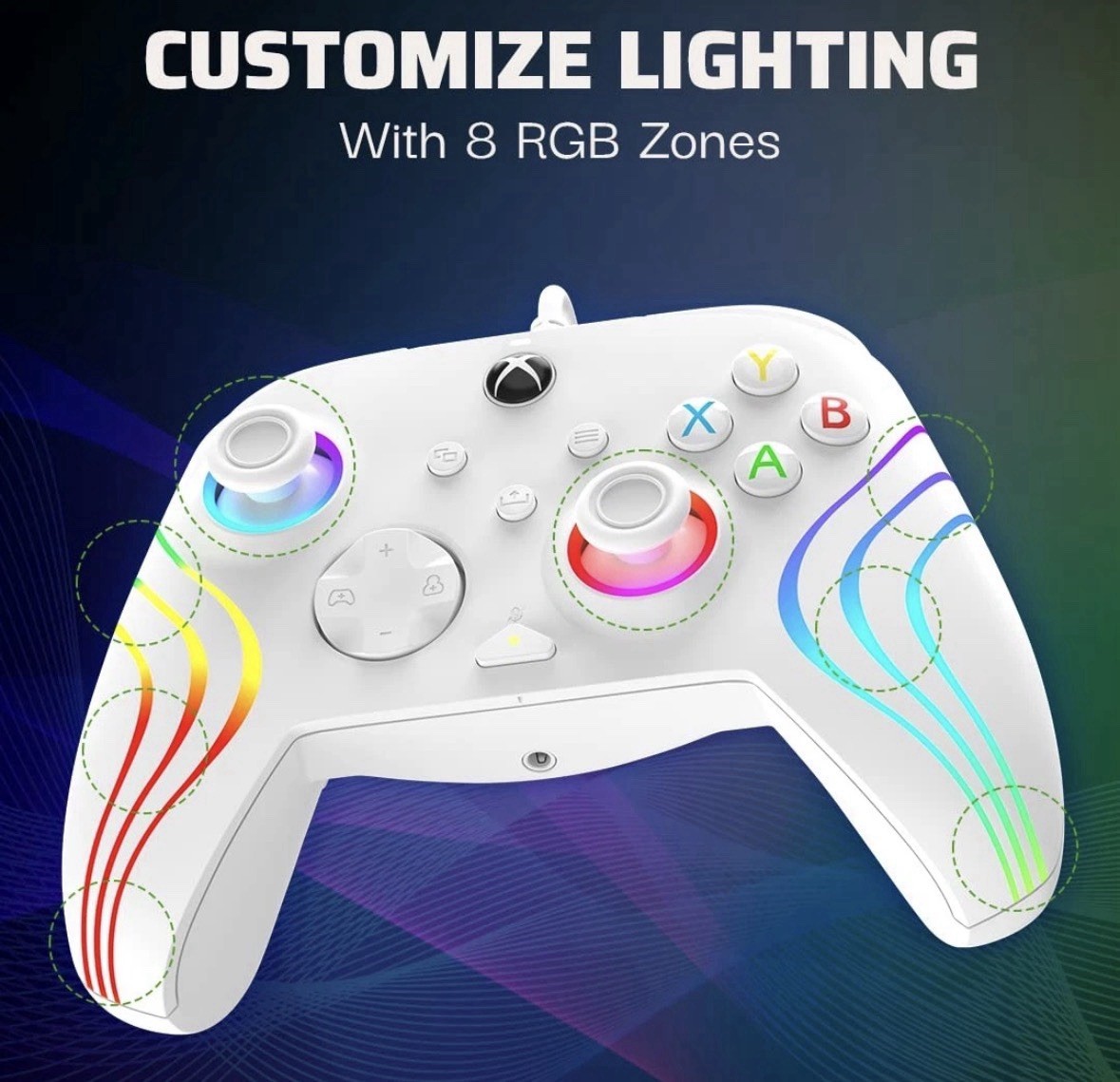 PDP Gaming Afterglow Wave Enhanced Wired Controller for Xbox Series X|S New