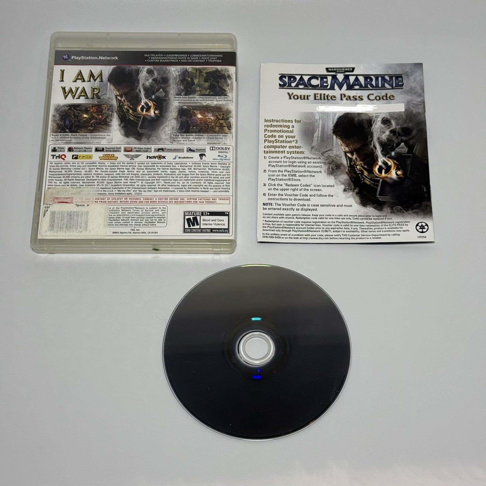 Warhammer 40000: Space Marine (Playstation 3, ps3, 2011) CIB Complete w/ Manual!