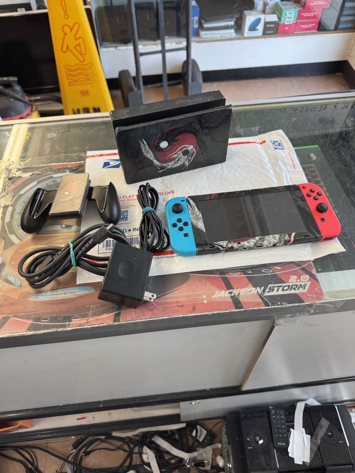 Nintendo Switch HAC-001 Neon Blue Red Console w/ 64GB microSD Card Tested Works