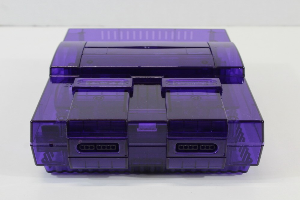 Super Nintendo Clear Purple Console SNES SFC Converted AC S-Video HDMI Adapter 1