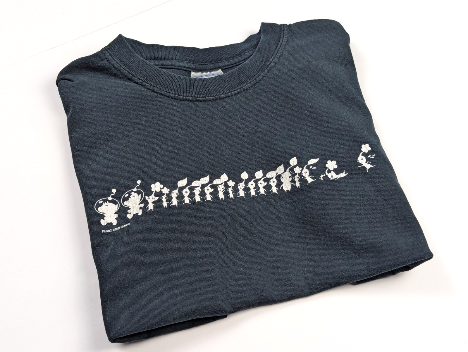 Vintage Pikmin 2 Nintendo Promo T-Shirt Youth Large Black 2004 Olimar Louie Rare
