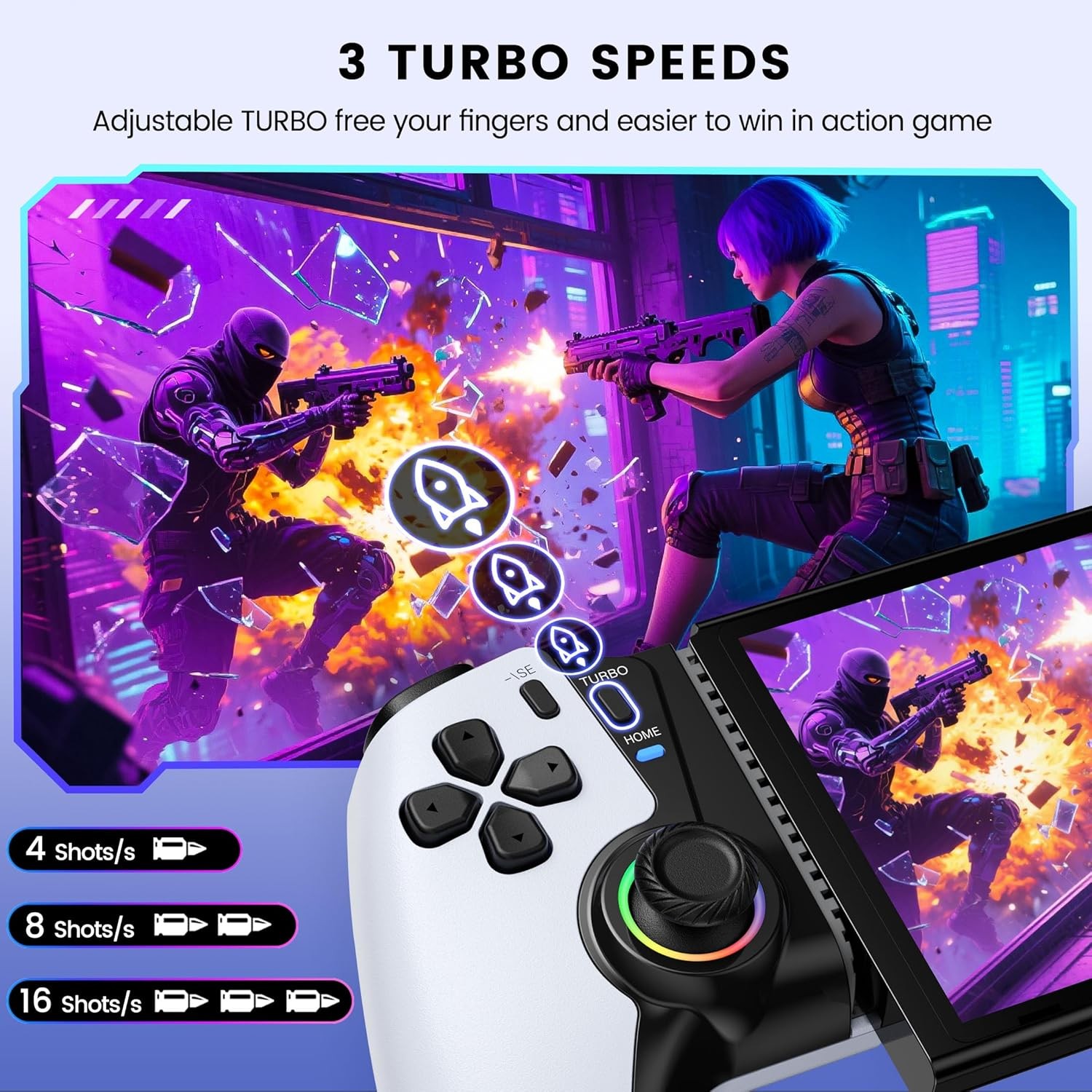 Mobile Gaming Controller for iPhone/Android/Switch 2/Switch/OLED/iPad Mini