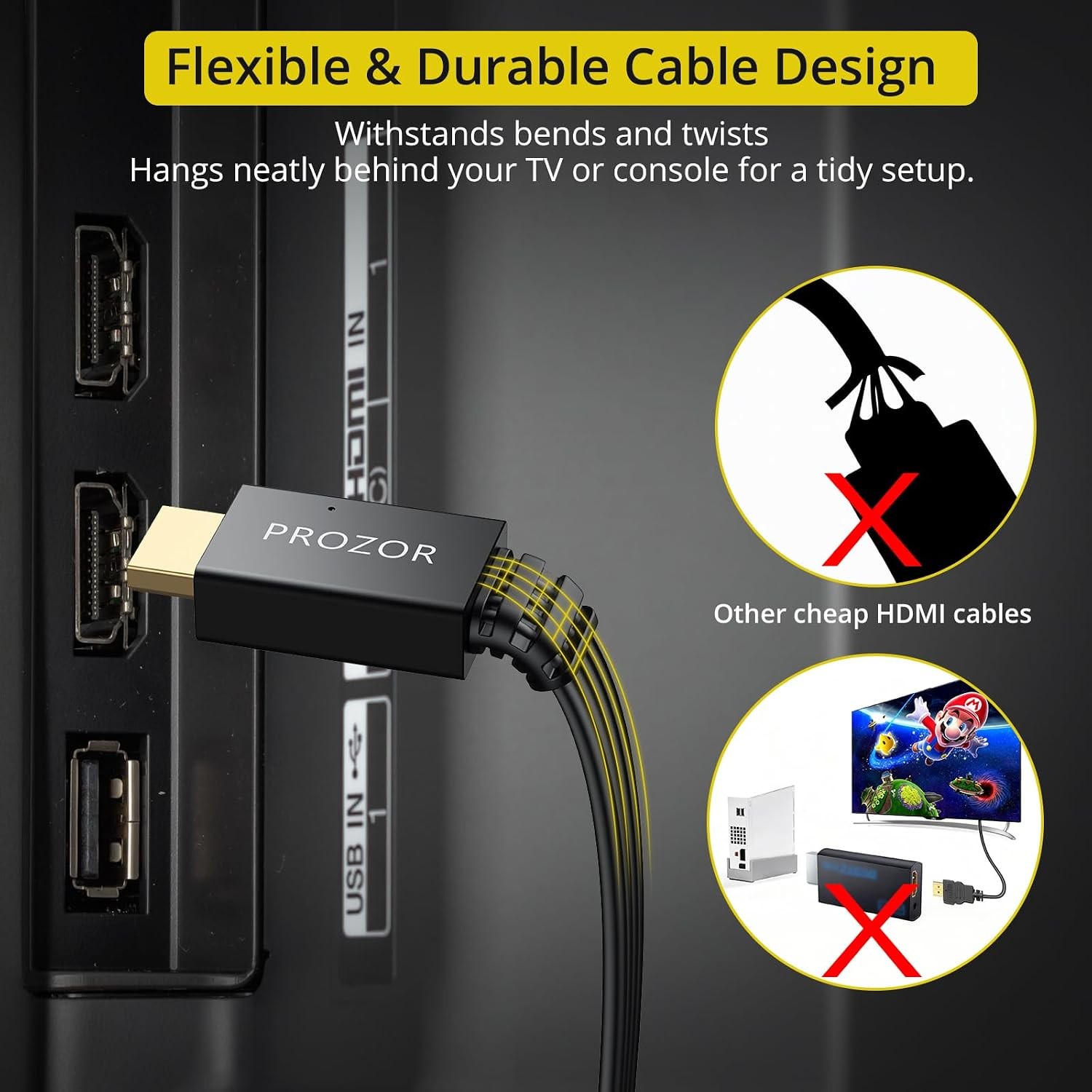 Wii to HDMI Converter 6.56ft Black 1080P Full HD HDMI Adapter Cable for Wii