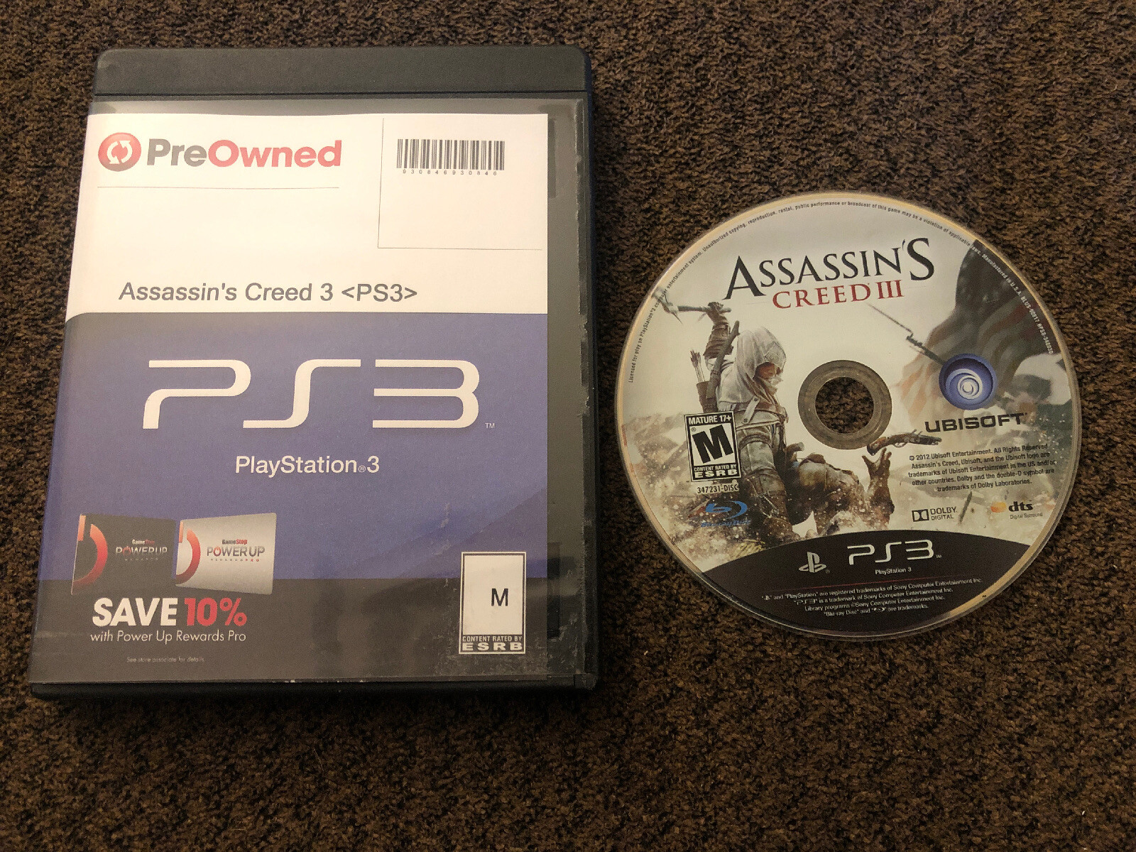 Assassin’s Creed 3 III PlayStation 3 PS3 Without Original Packaging